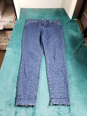 Gap Jeans Size 8 Womens Blue Stretch Pants Fray Hem Ladies Mid Rise Legging
